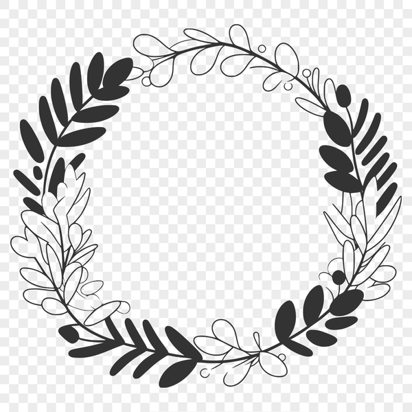 A floral wreath design created as an SVG file for use in digital applications.