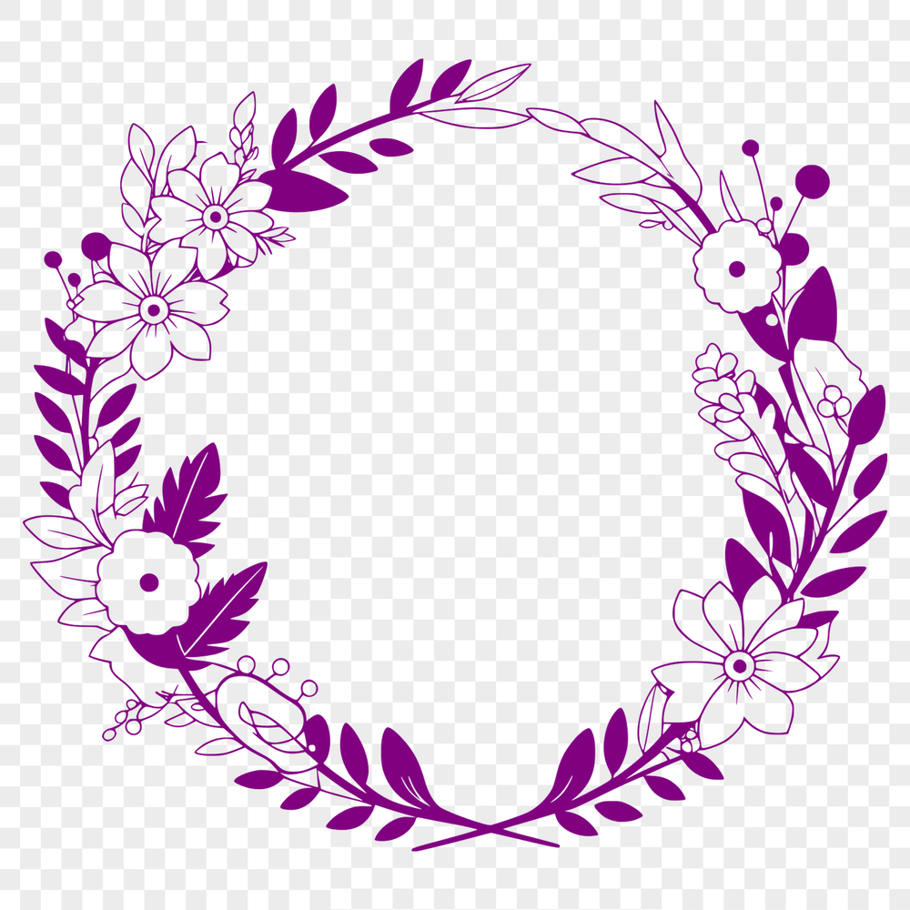 Creative Clip Art Wreath Template A floral wreath illustration designed as vector art for digital use.