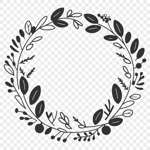 Beautiful Floral Wreath SVG Clip Art Decorative wreath illustration available in editable SVG format.
