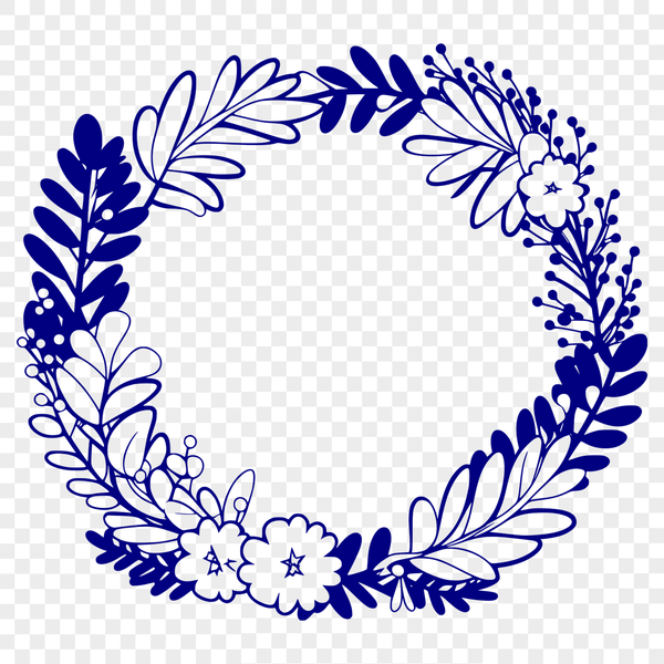 DIY Floral Decoration Template Floral SVG wreath design for crafting and DIY projects.
