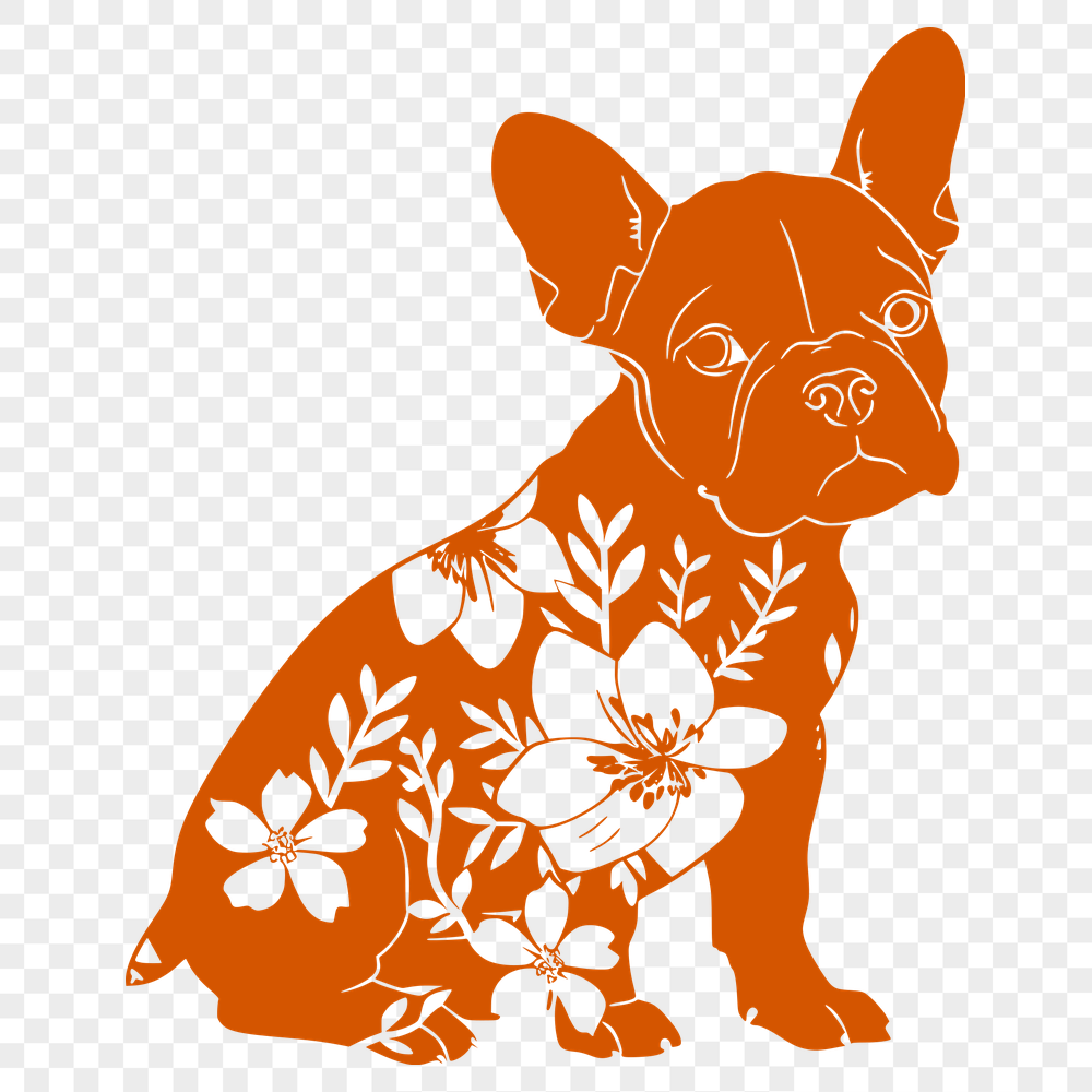 Floral Dog SVG, PNG, PDF And DXF Files