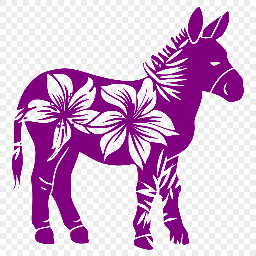 Artistic Standing Donkey Vector Illustration