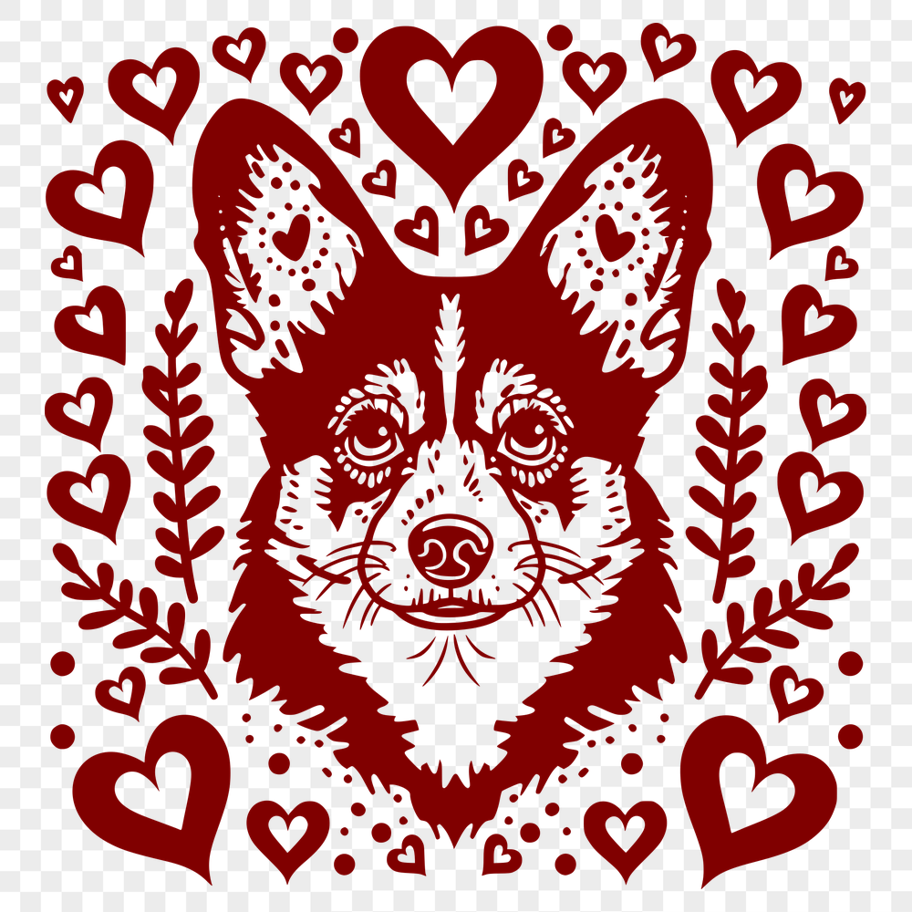 Free Floral Dog Vector Art