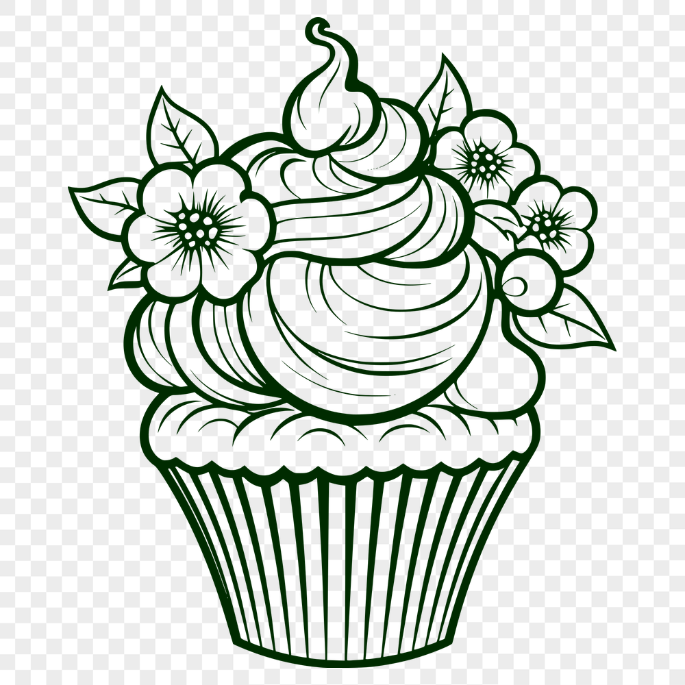 Floral Cupcake - For Laser Engraver Project