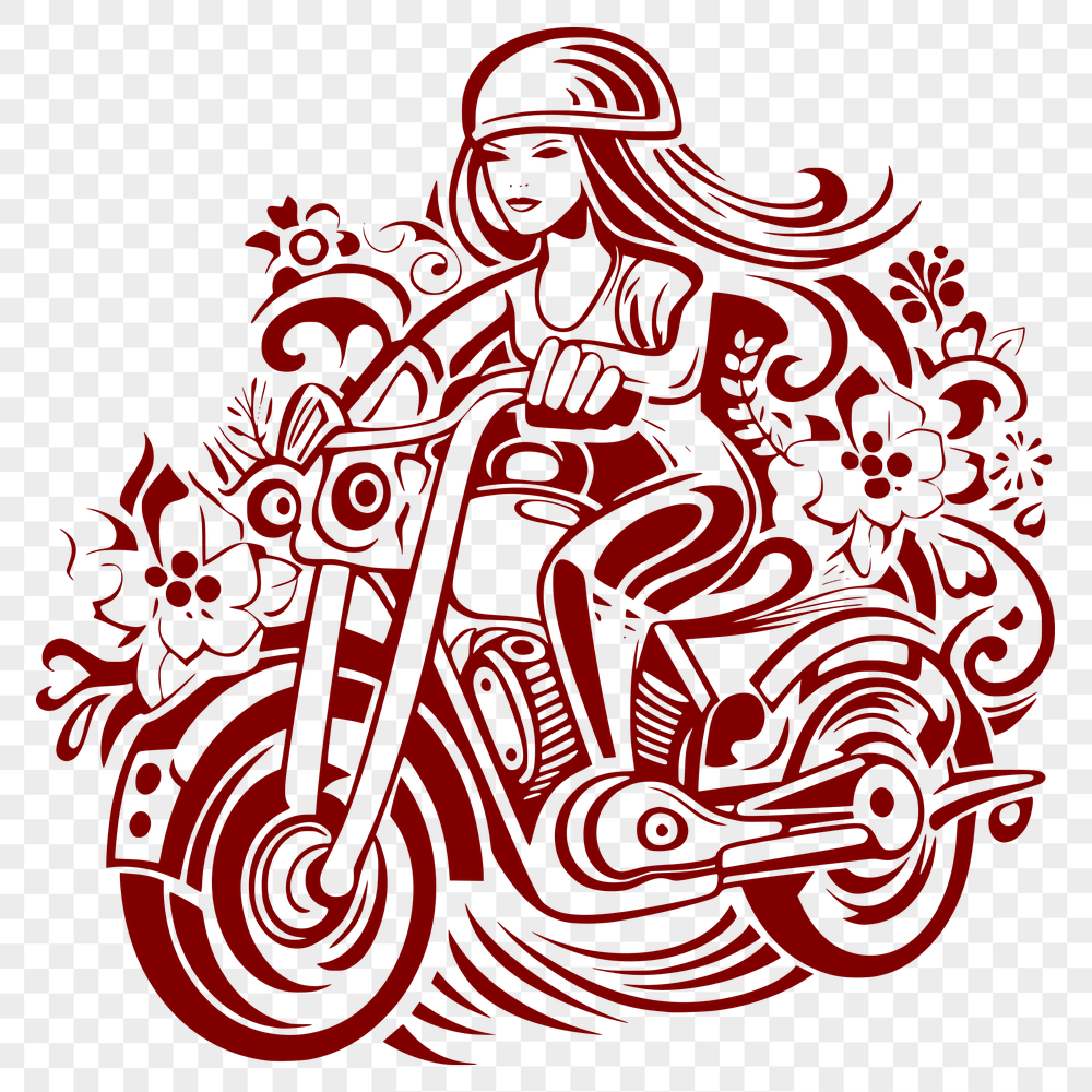 Free Ornate Motorcycle Vector Illustration