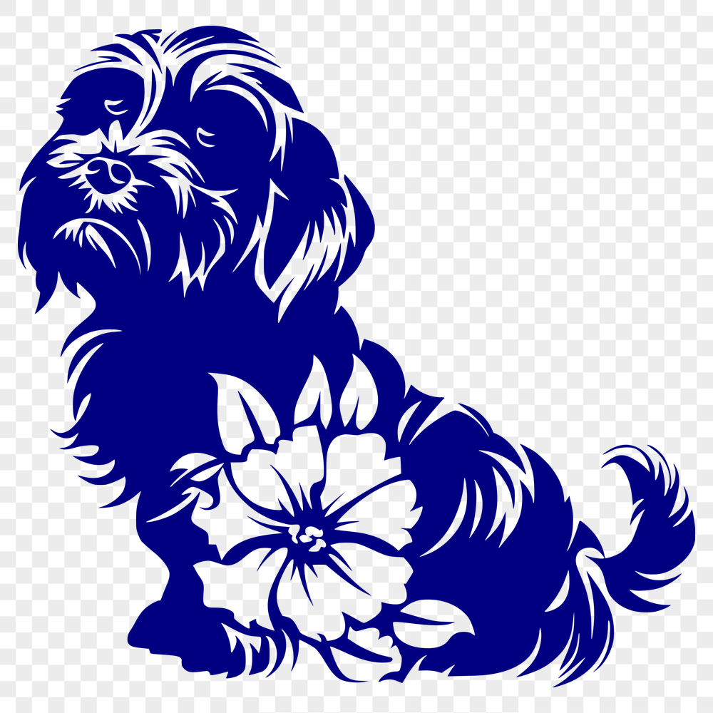 Free Sitting Shih Tzu Vector Art