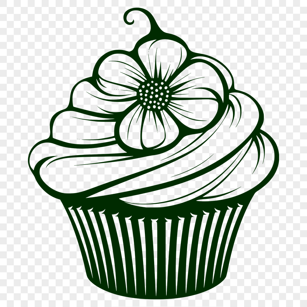 Free Floral Cupcake Design