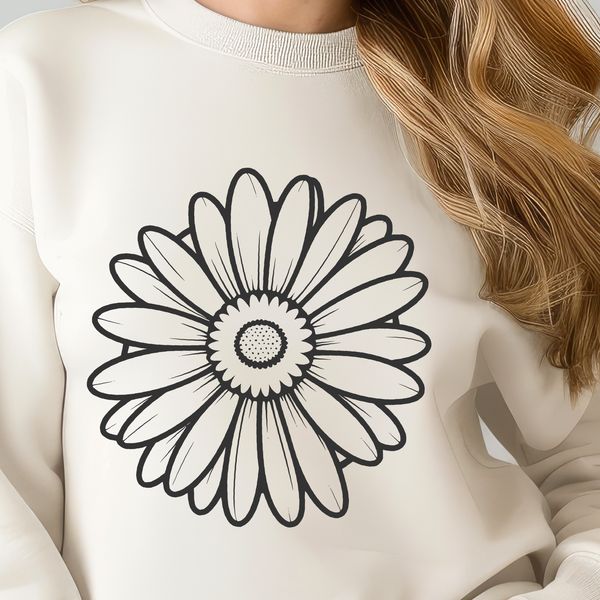 Vector Illustration of a Daisy Flower A detailed illustration of a daisy flower with petals and center, suitable for vector art and commercial or personal use.
