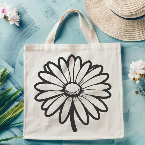 Stylized White Daisy Illustration A stylized illustration of a white daisy with yellow center on a transparent background.