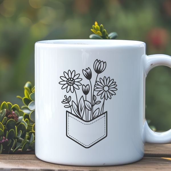Beautiful Flower Pocket Vector Art A vector illustration of a floral pocket, featuring intricate designs reminiscent of wild flowers.