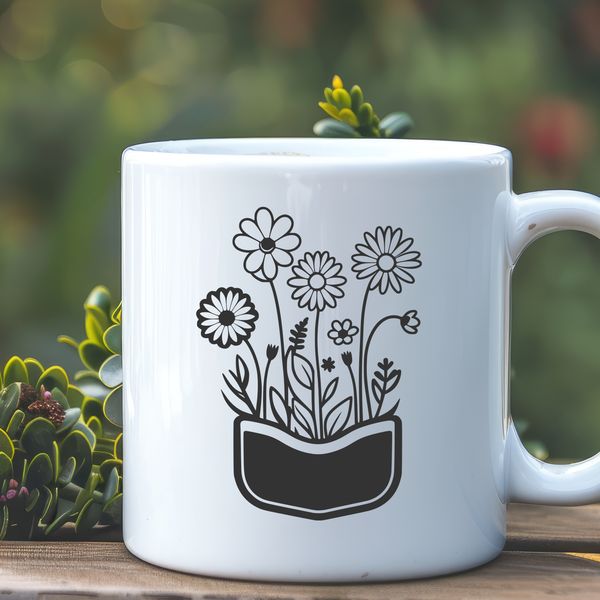 Free SVG Pocket Art Illustration A digital illustration of a flower pattern in a pocket design, suitable for various crafting and design applications.
