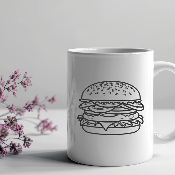 Free Vector Hamburger Illustration SVG illustration of a hamburger with bun and toppings, suitable for digital design projects.