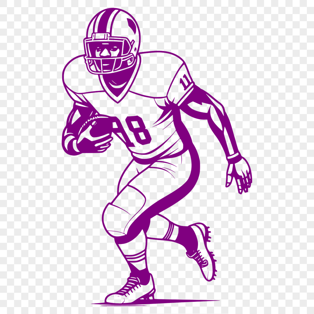 Football Player's Protective Gear Illustration A detailed illustration of a football player's helmet and facemask, with a grid pattern and stitching details.