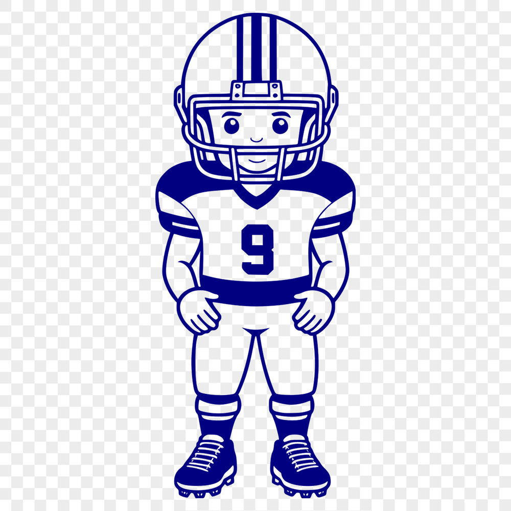 American Football Player Illustration A stylized illustration of a football player wearing a helmet, ready to tackle the field.