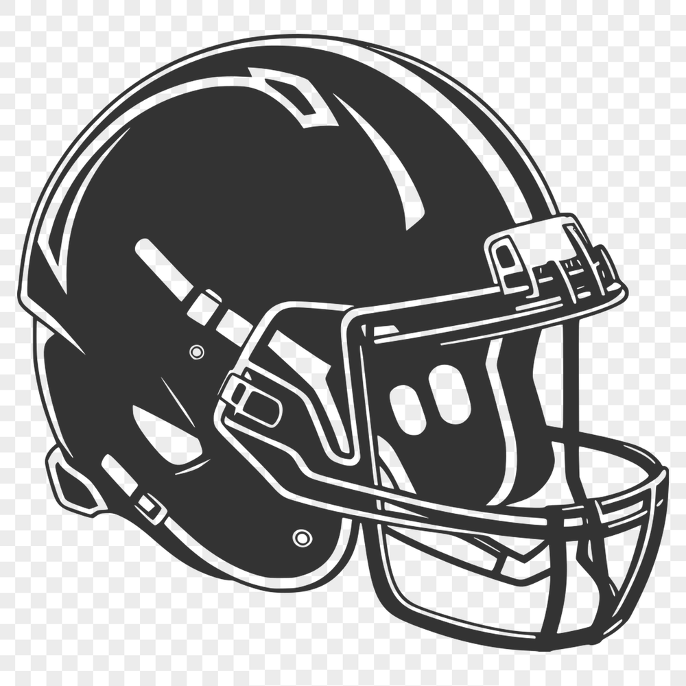 American football player's equipment including a helmet and pads.