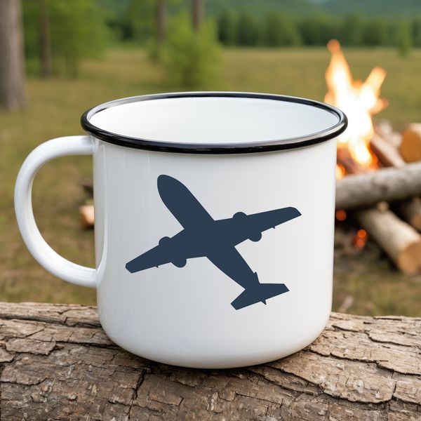 A detailed vector illustration of a commercial aircraft in flight.