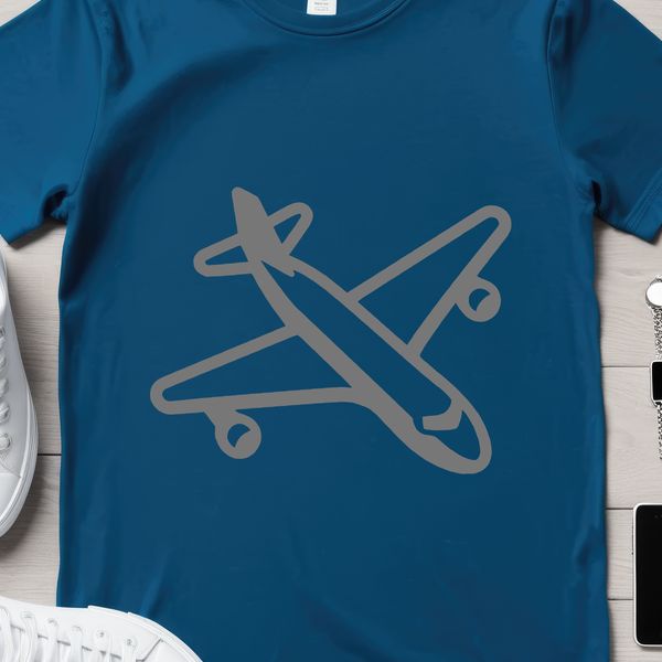 Illustrative vector design of a commercial airplane in flight.