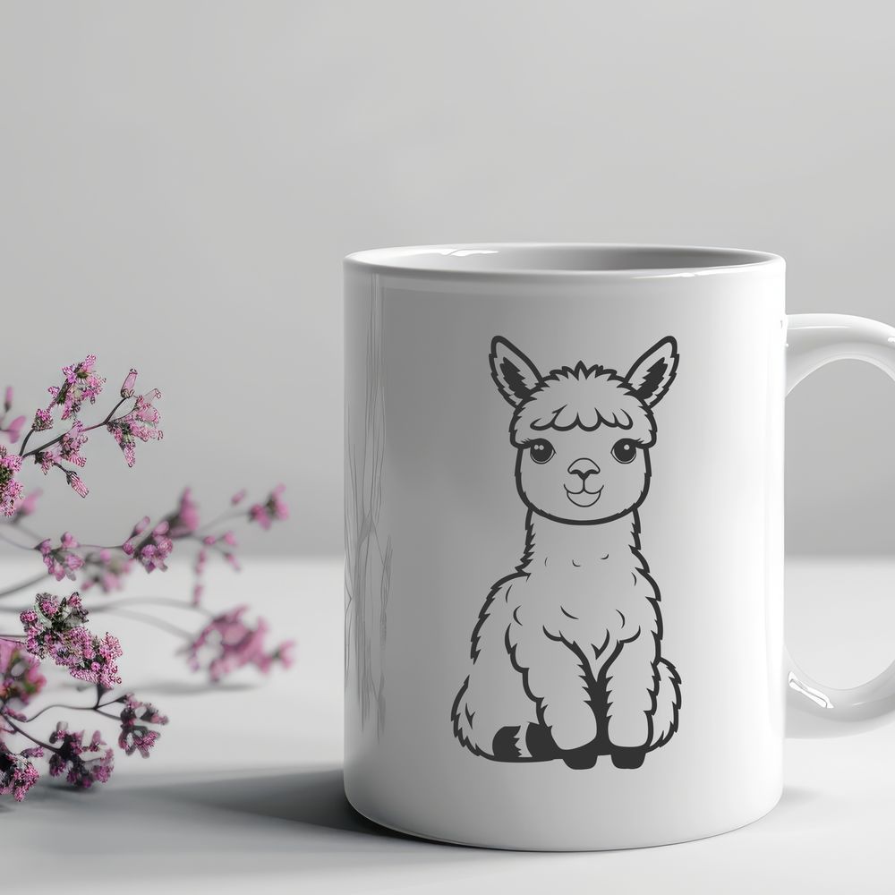 Stunning Alpaca Illustration A high-quality digital illustration of a South American camelid mammal.