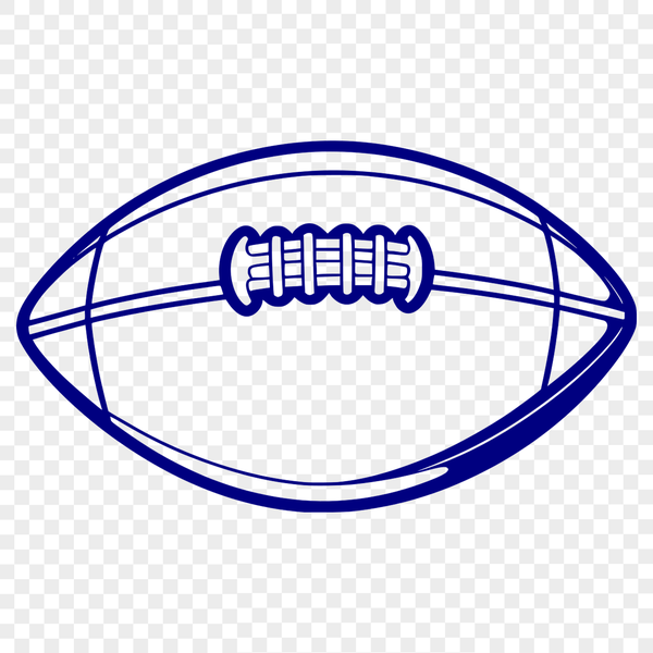 Football Illustration An illustration of an American football with laces and panels, suitable for various design applications.