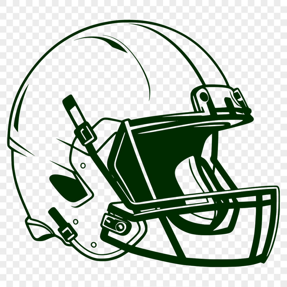 Free Football Clip Art A stylized illustration of an American football with a prominent football helmet.