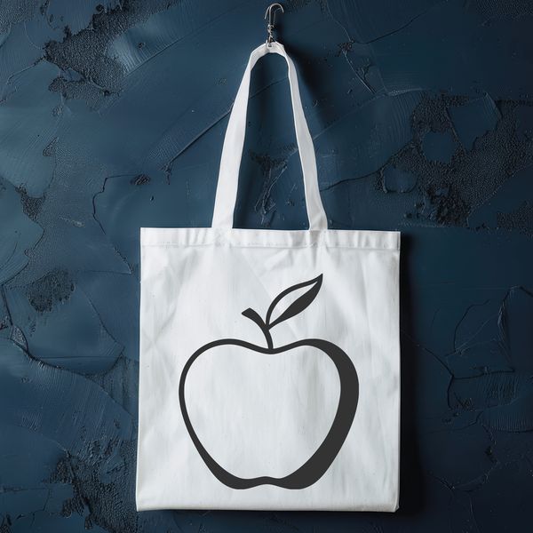 Juicy Apple Illustration A detailed illustration of a single apple with rounded shape and slight stem.