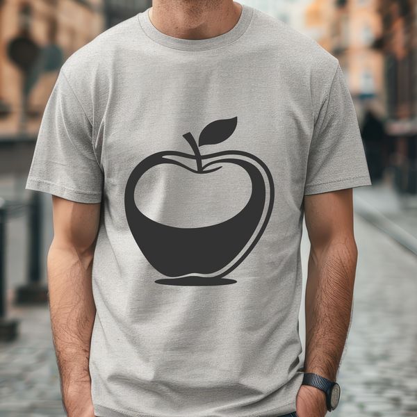Fresh Fruit Clip Art A simple illustration of a red apple with leaves, suitable for digital art and craft projects.