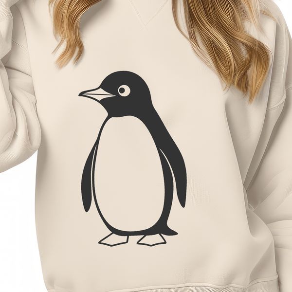 Perched Penguin Silhouette An SVG graphic of a single penguin perched on a rocky outcropping.