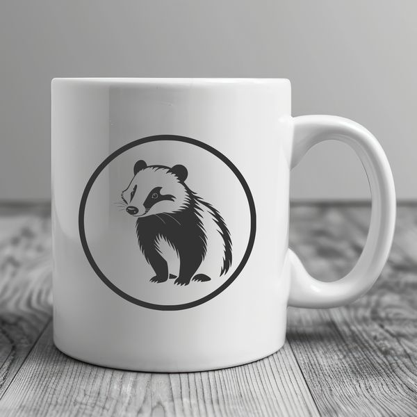 An editable vector graphic representation of a wild animal, specifically a badger.