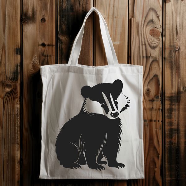 A detailed illustration of a wild animal, a badger, created as a vector graphic.