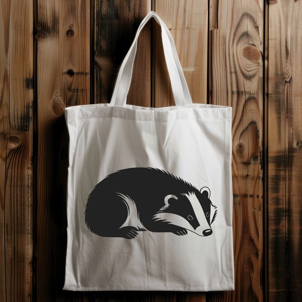 A wild badger resting in its burrow, depicted in vector format.