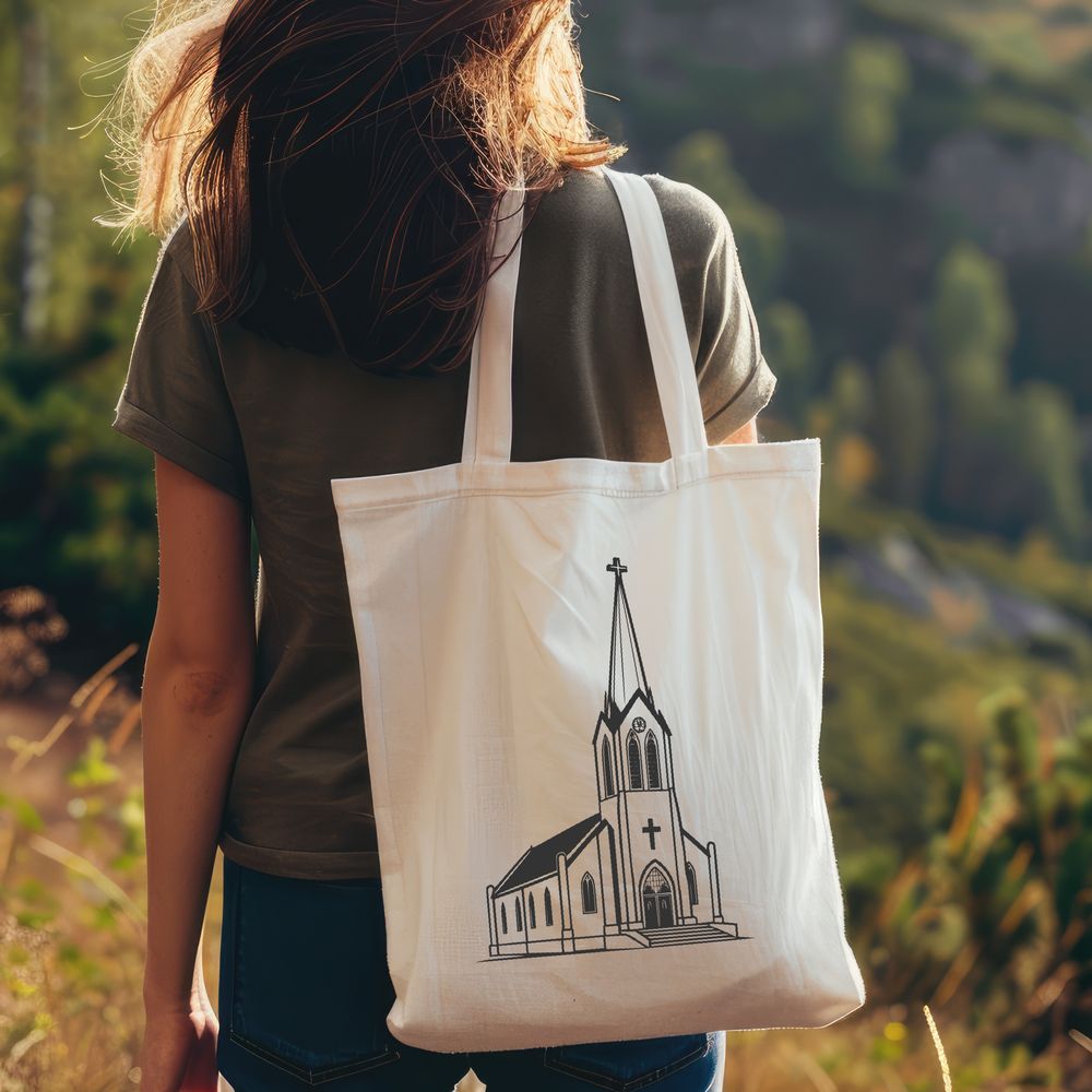 Vector Art of a Beautiful Steepled Church A simple Baptist church building with a steeple and cross, designed as vector art.
