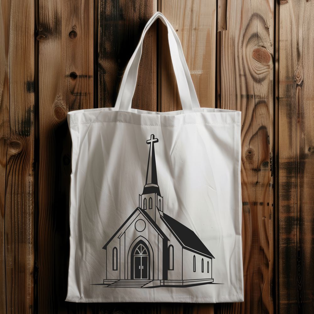 Baptist Church SVG Vector Graphics A simple 2D representation of a Baptist church building, suitable for vector graphics.