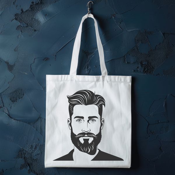 Detailed Male Figure Design A detailed, hand-drawn illustration of a man with a beard, suitable for vector art projects.