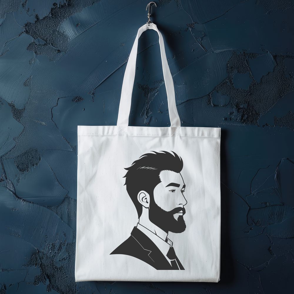 Beautiful Male Figure Vector Design A male figure with a beard, designed in vector format.