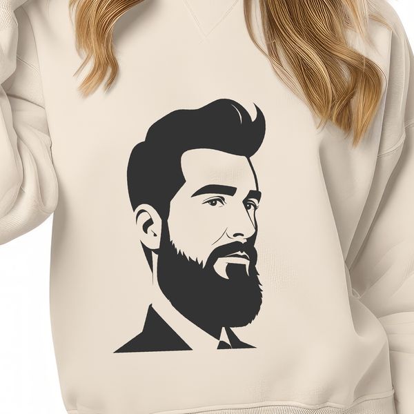 Male Figure Design SVG Male figure with beard rendered in vector format