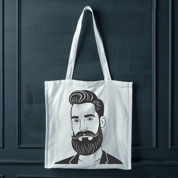 Facial Hair Graphic An SVG graphic representation of a man with facial hair.