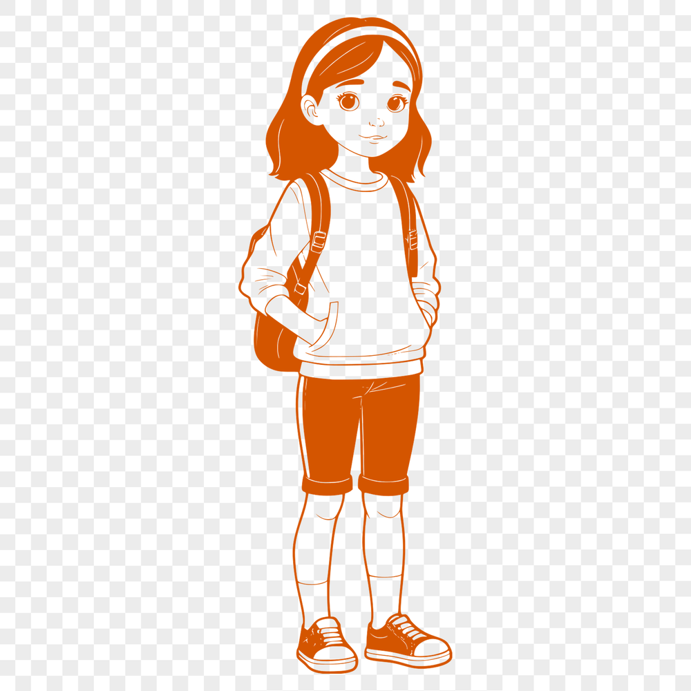 Young Female Vector Art Figure A young female figure created as vector art.