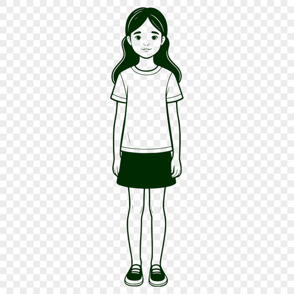 A young girl character illustration in vector format.