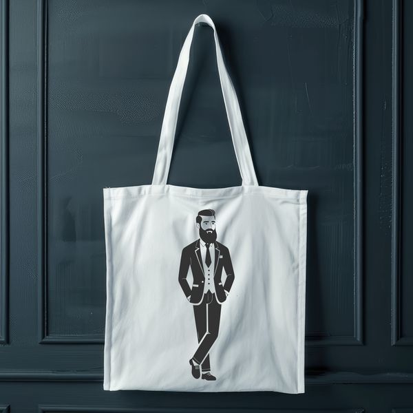 Man Silhouette Vector Graphic A digital representation of a man with a beard, suitable for use in various graphic design applications.