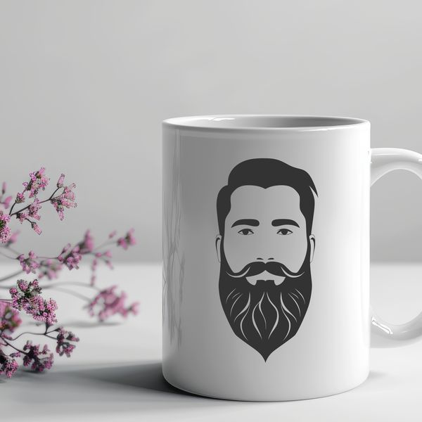 Beautiful Male Figure Illustration A male figure with facial hair.