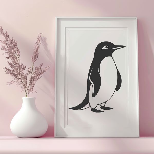 Penguin Clip Art for Crafting An SVG image featuring a penguin designed for digital cutting machines and crafting applications.
