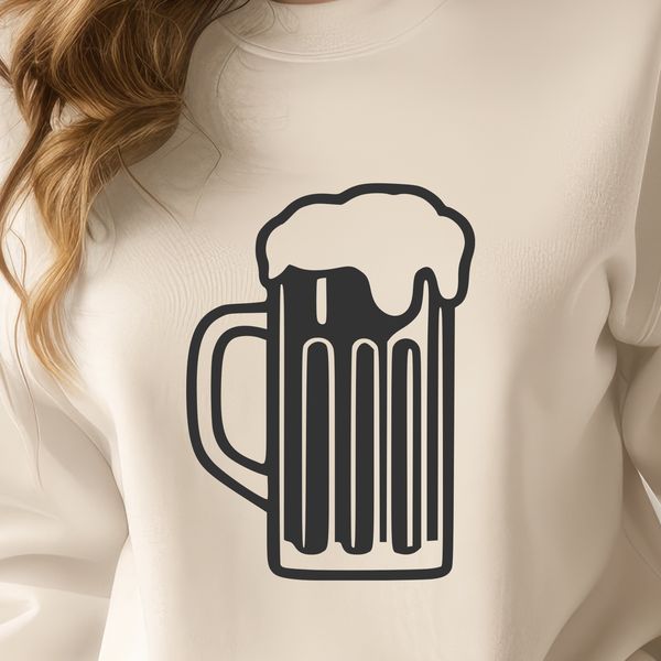 Glass of Beer Vector Graphic A vector illustration of a glass of beer with frothy head.