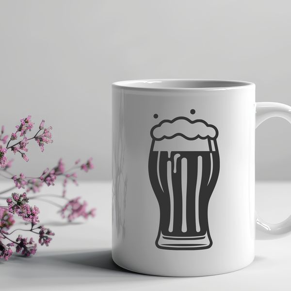 Free SVG Graphic of a Beer Bottle A glass filled with beer, suitable for clip art design.