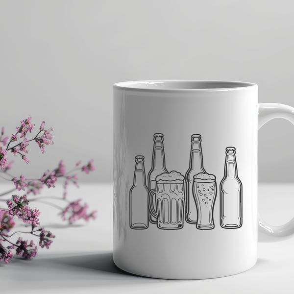 Free Beer Design Vector A detailed illustration of a glass filled with beer, suitable for digital design and cutting projects.