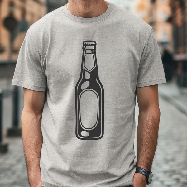 Frothy Beer Graphic Illustration of a beer bottle with foam on top