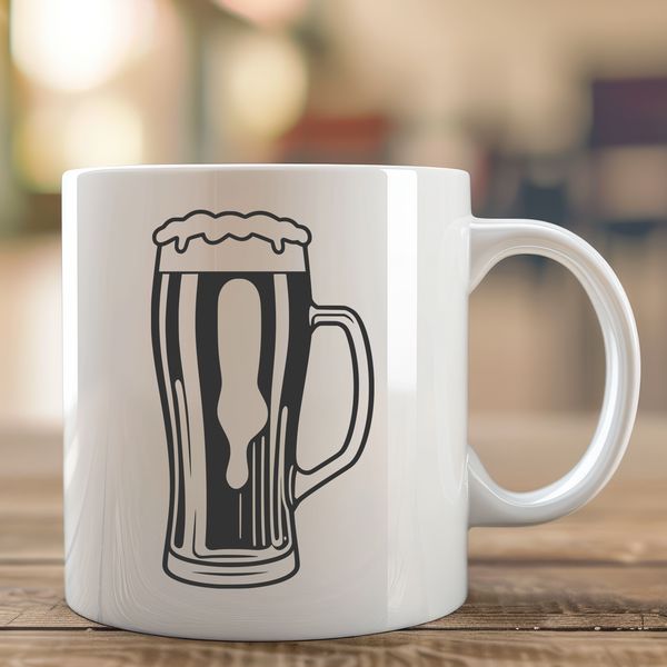 Illustrated Beer Glass Icon A stylized illustration of a glass containing beer, suitable for digital design and crafting.