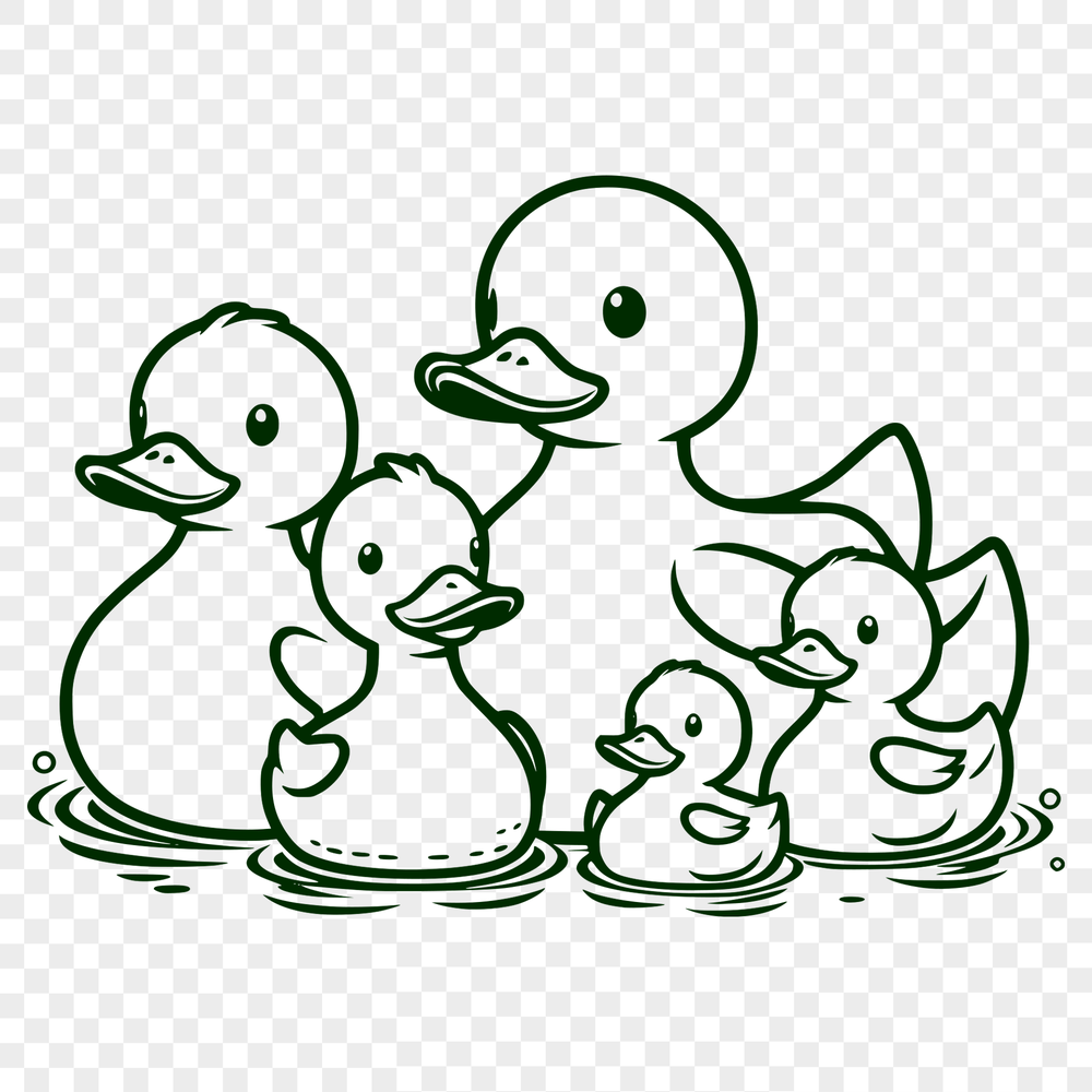 Cute Cartoon Duck Illustration An isolated bird drawing of a duck in a neutral color palette for graphic design use.