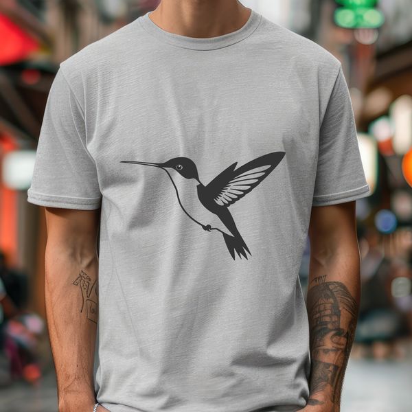 Vibrant Bird Illustration in Vector Format An SVG graphic featuring a detailed image of a hummingbird, suitable for various design applications.