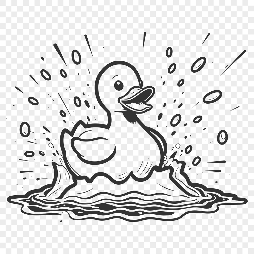 Colorful Bird SVG Design Elements A vector illustration of a duck in various poses, suitable for digital design and cutting machine projects.