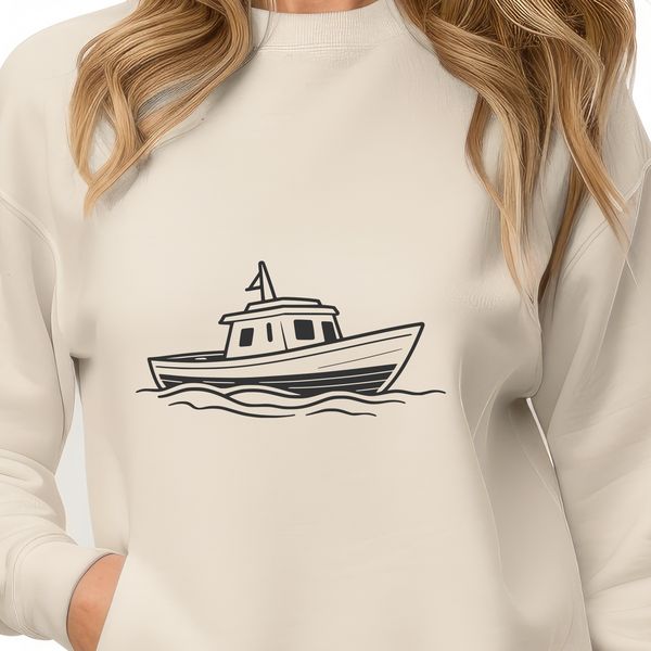 Customizable Boat Vector Design for Cutting Machines A free, customizable vector boat design for various cutting machines and digital art software.
